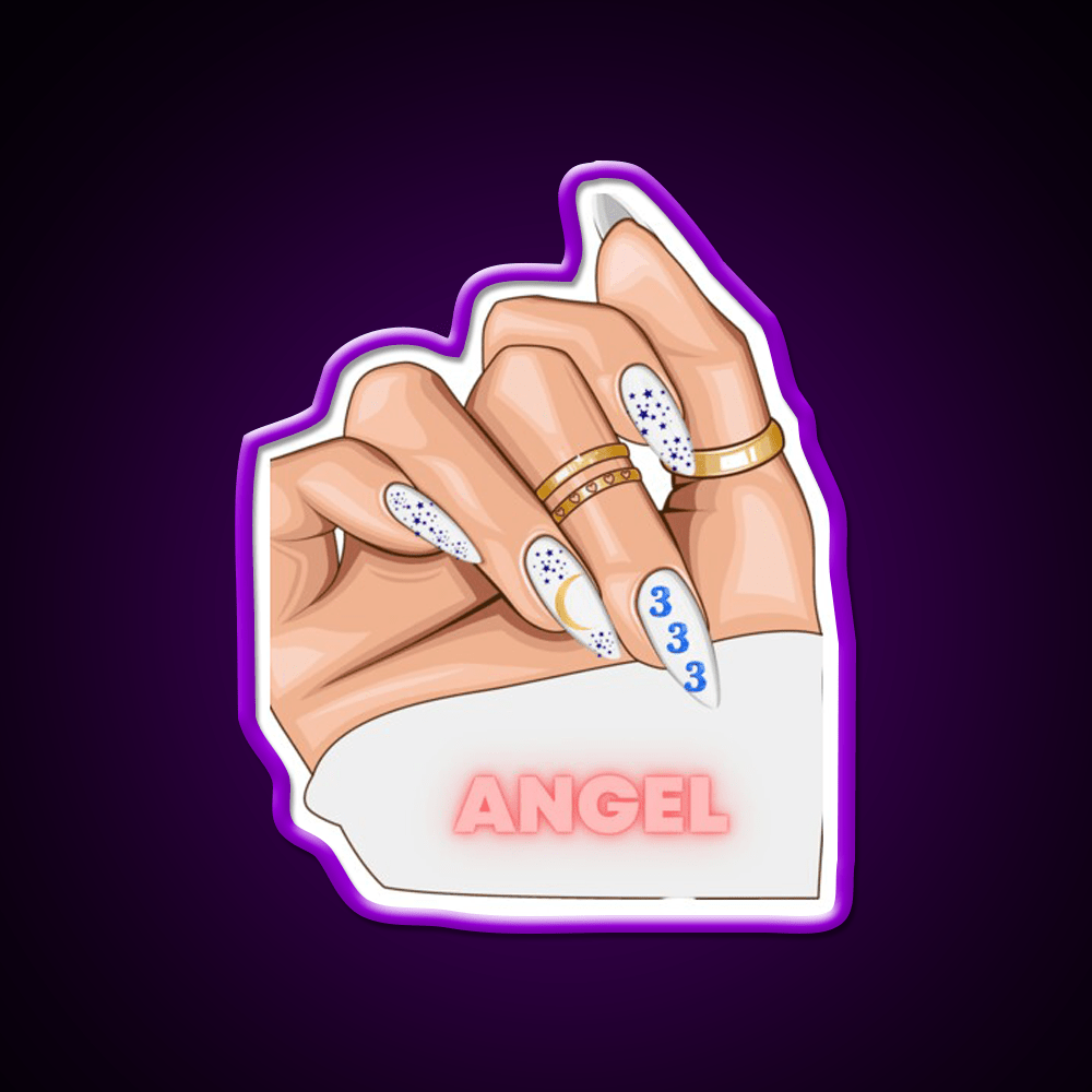 Angel 333 Nail Salon Led Neon Sign Rgb Color - Shineneon