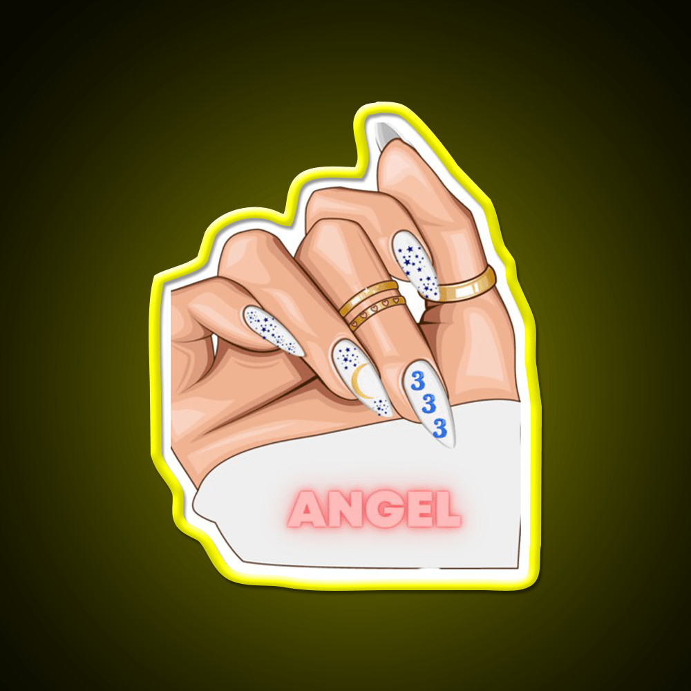 Angel 333 Nail Salon Led Neon Sign Rgb Color - Shineneon