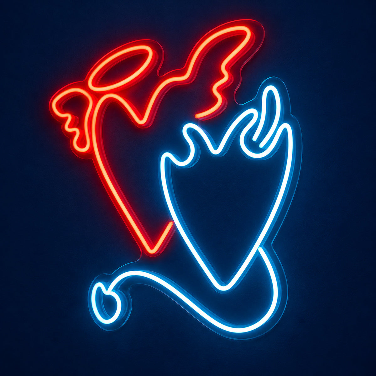 Angel and Demon Heart LED Neon Sign main product image