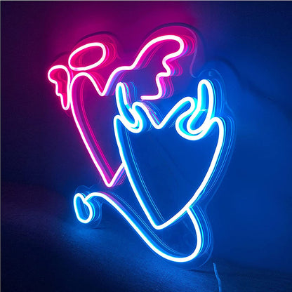 Angel And Devil Hearts Led Neon Light Sign | Shineneon