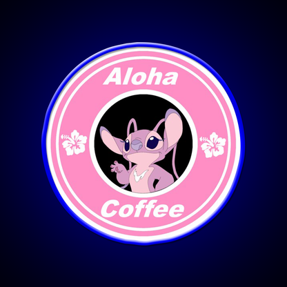 Angel Coffee Logo Cafe Led Neon Sign Espresso Bar Art Rgb Color