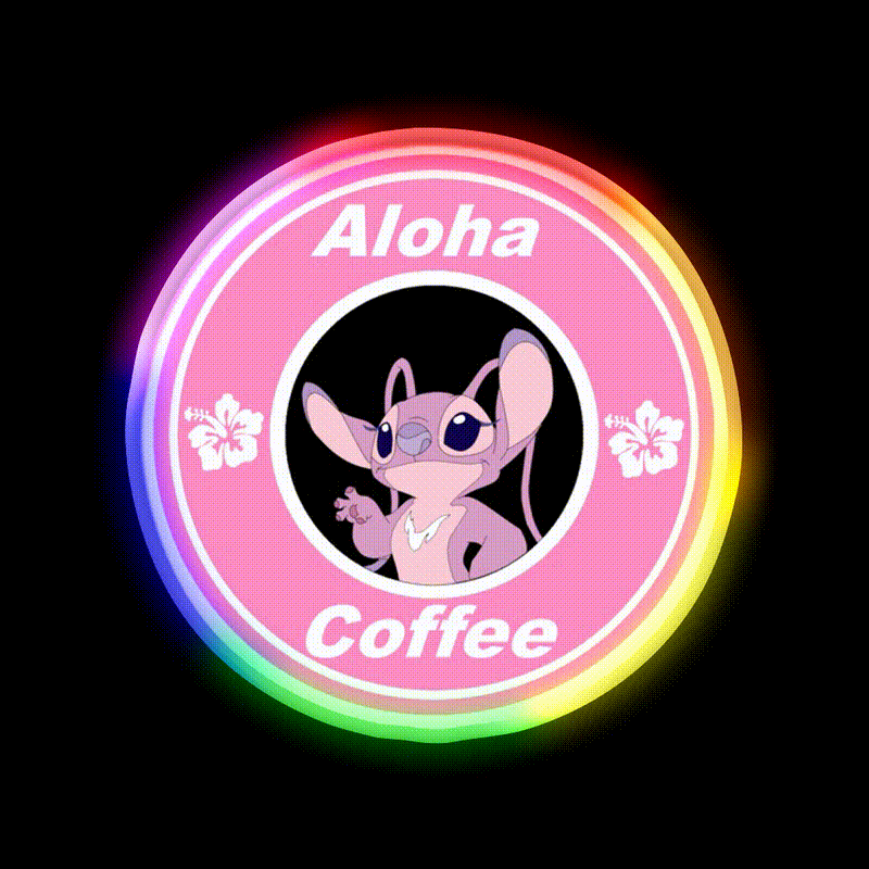 Angel Coffee Logo Cafe Led Neon Sign Espresso Bar Art Rgb Color