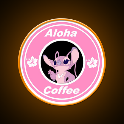 Angel Coffee Logo Cafe Led Neon Sign Espresso Bar Art Rgb Color