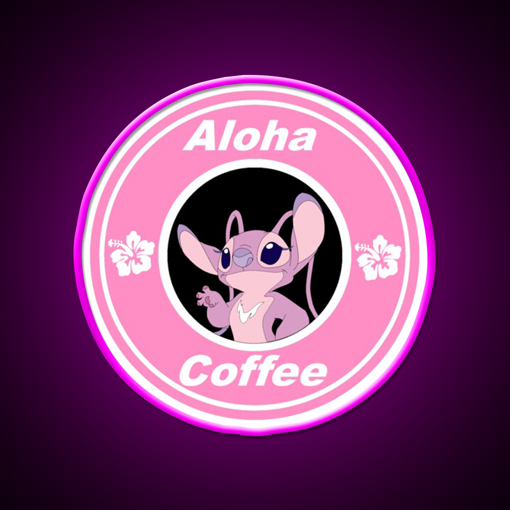 Angel Coffee Logo Cafe Led Neon Sign Espresso Bar Art Rgb Color