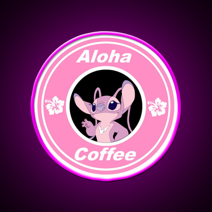 Angel Coffee Logo Cafe Led Neon Sign Espresso Bar Art Rgb Color