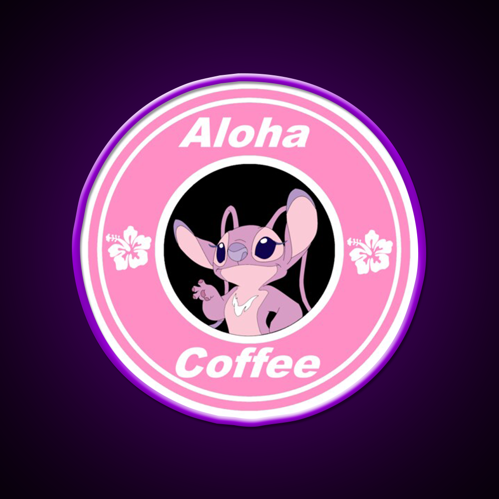 Angel Coffee Logo Cafe Led Neon Sign Espresso Bar Art Rgb Color