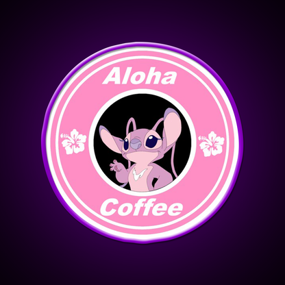 Angel Coffee Logo Cafe Led Neon Sign Espresso Bar Art Rgb Color