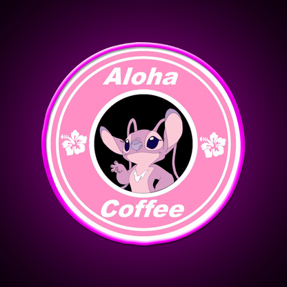 Angel Coffee Logo Cafe Led Neon Sign Espresso Bar Art Rgb Color - Shineneon