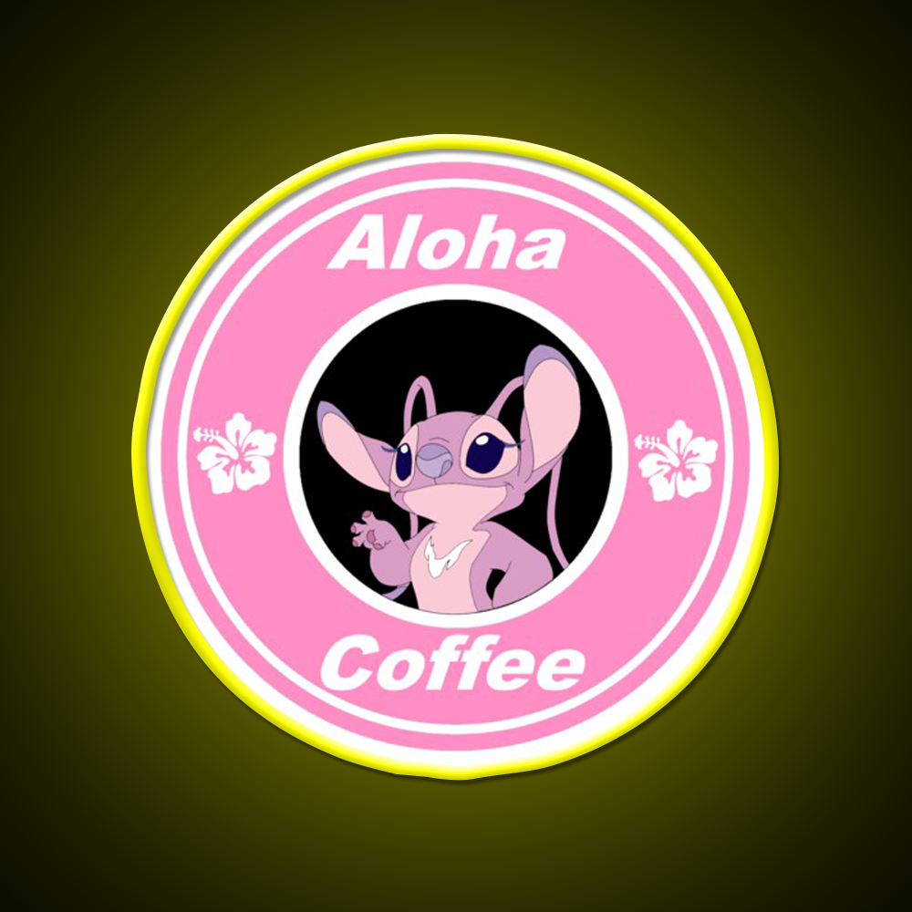 Angel Coffee Logo Cafe Led Neon Sign Espresso Bar Art Rgb Color