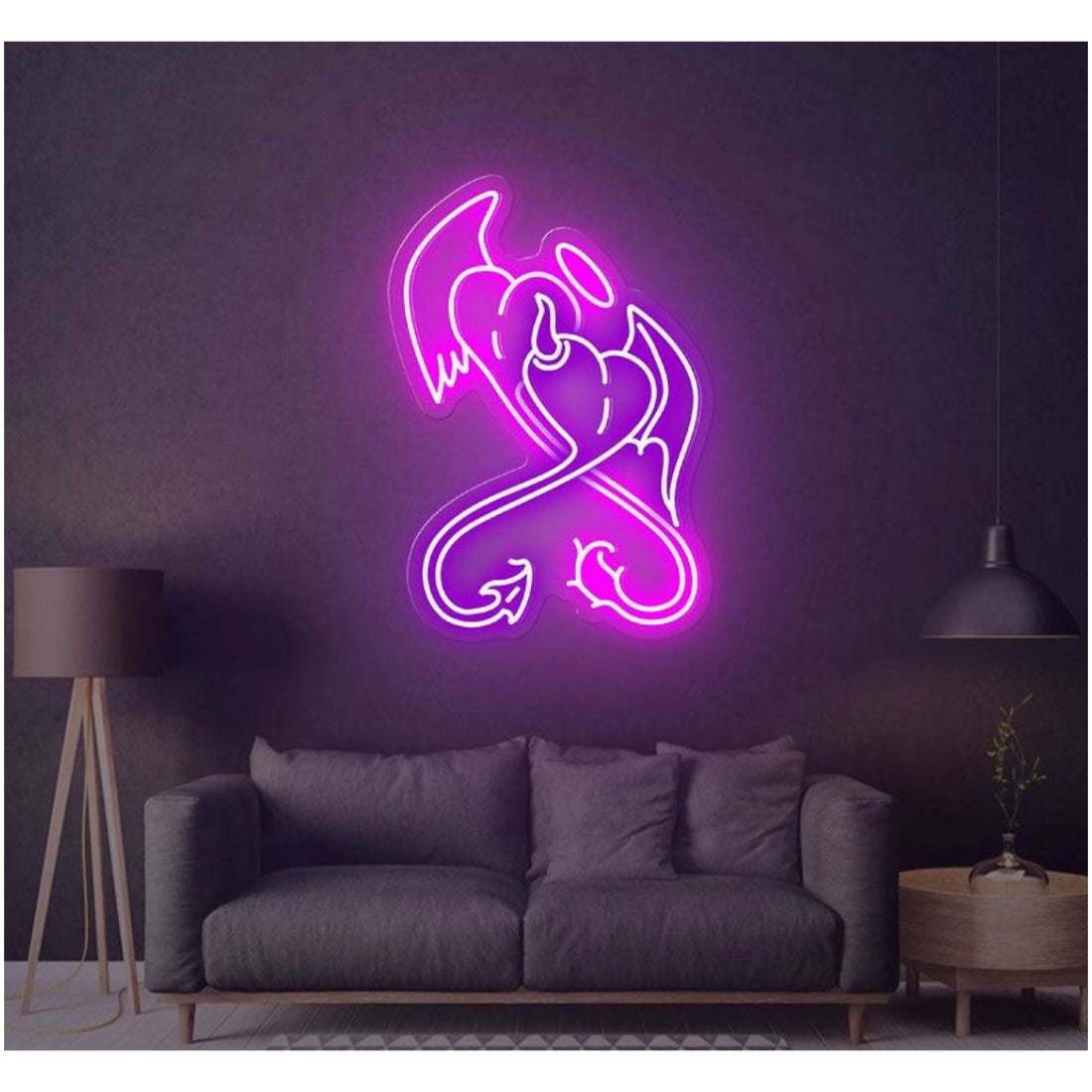 Angel Devil Hearts Led Sign Business Neon Sign