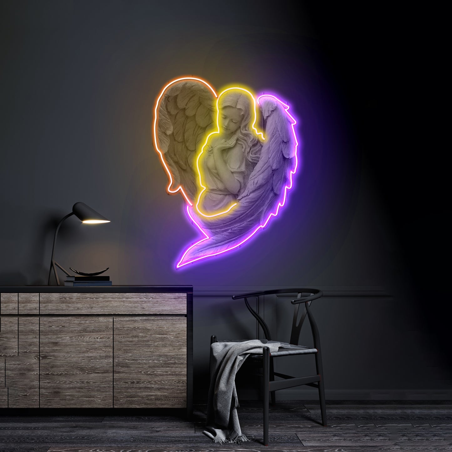 Angel Led Neon Artwork For Sale For Sale