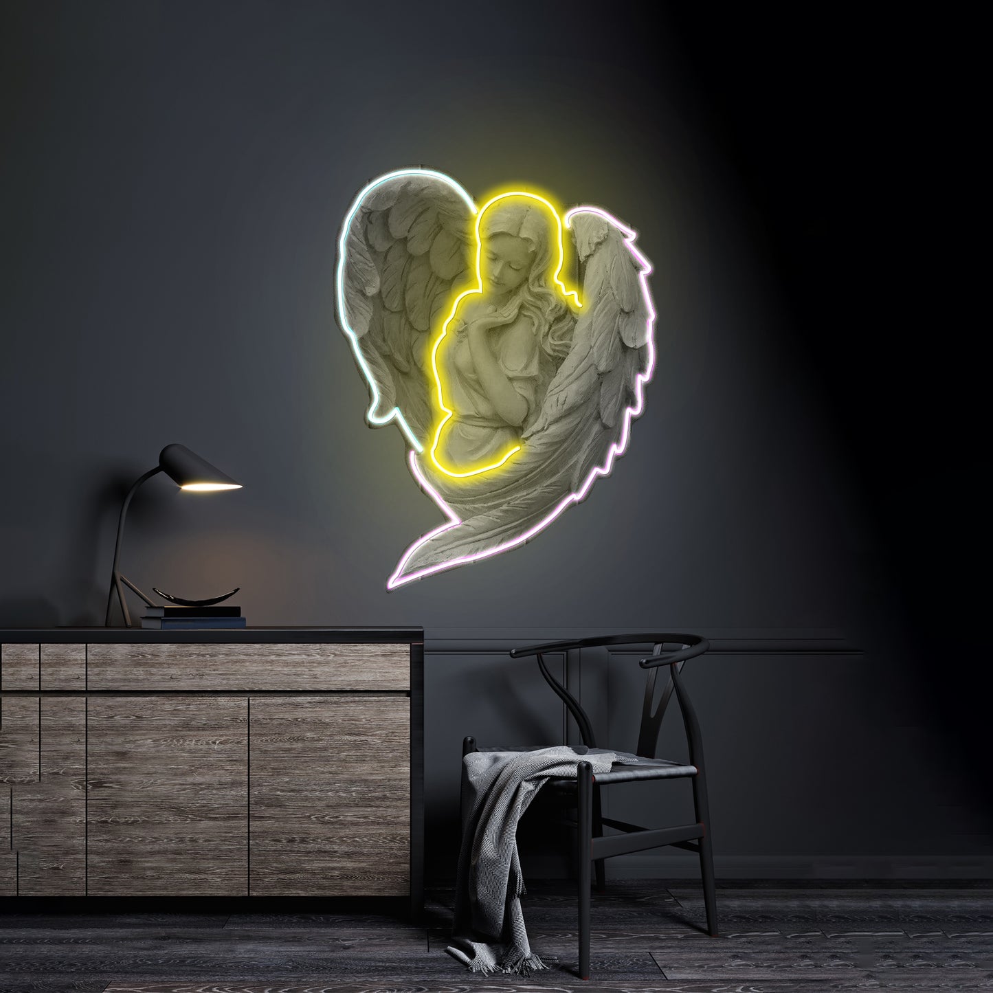 Angel Led Neon Artwork For Sale For Sale