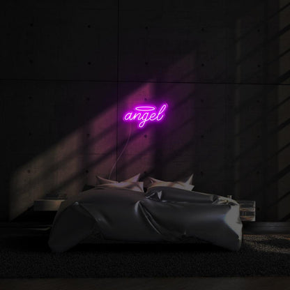 Angel Pink Glow Led Neon Sign With Halo For Bedroom Wall Decor | Shineneon