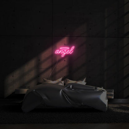 Angel Pink Glow Led Neon Sign With Halo For Bedroom Wall Decor | Shineneon