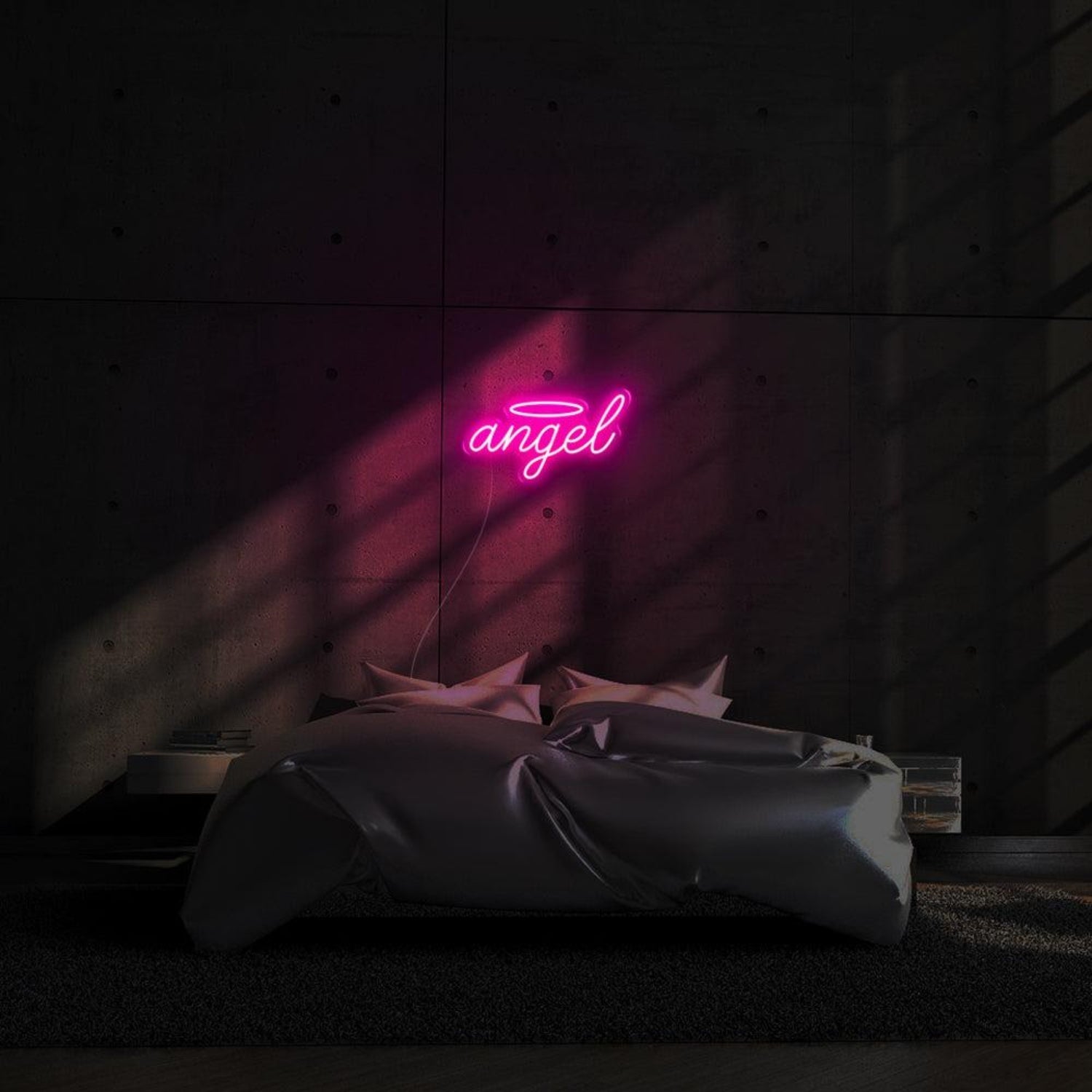 Angel Pink Glow Led Neon Sign With Halo For Bedroom Wall Decor | Shineneon