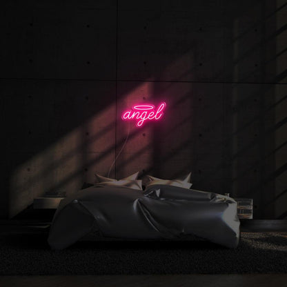 Angel Pink Glow Led Neon Sign With Halo For Bedroom Wall Decor | Shineneon