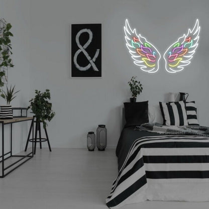 Angel Wings Led Neon Sign Fspiritual And Peaceful Ambiances - Shineneon