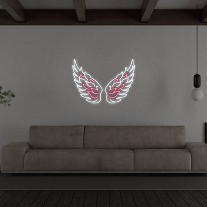 Angel Wings Led Neon Sign Fspiritual And Peaceful Ambiances - Shineneon