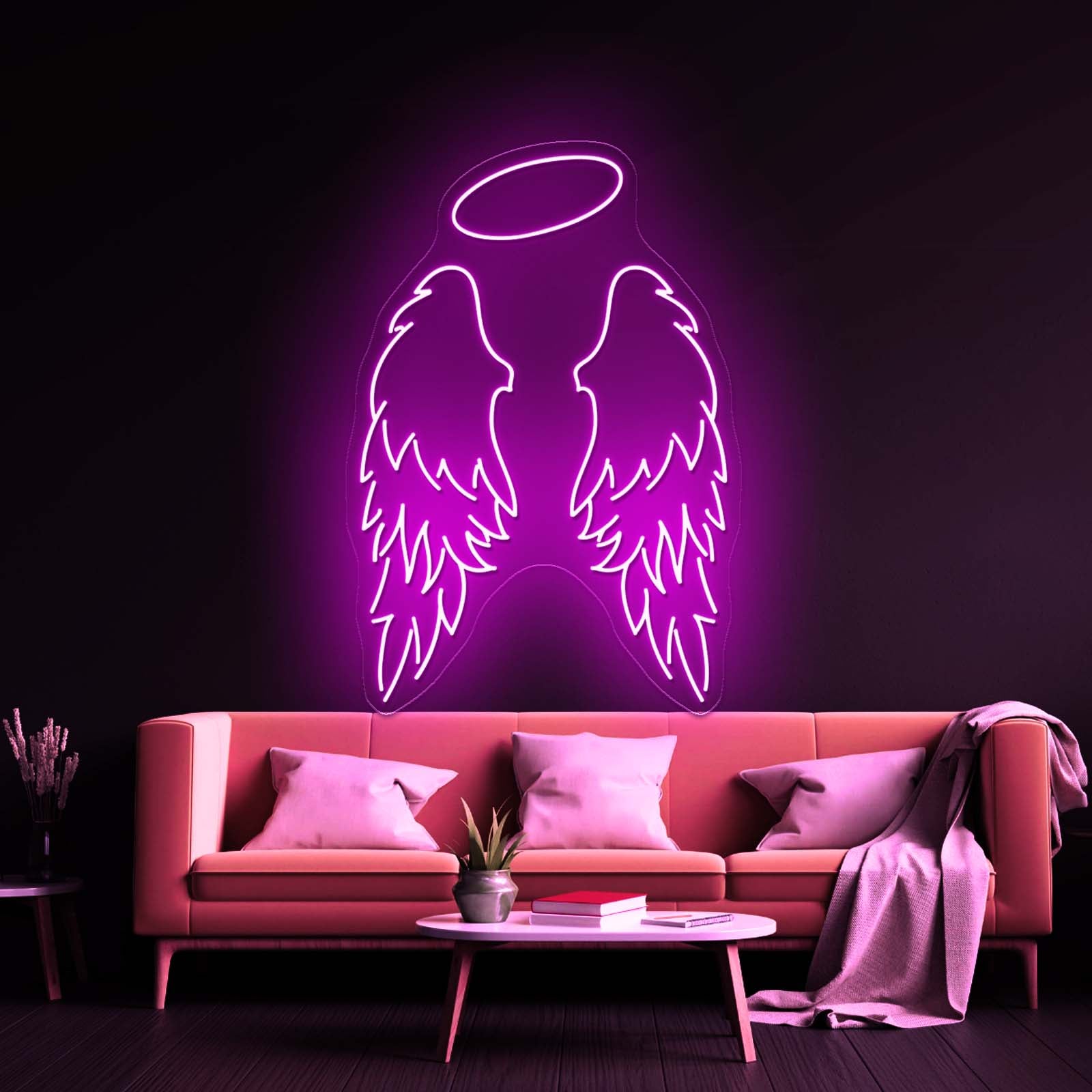 Angel Wings Led Neon Sign - LED neon sign close-up detail