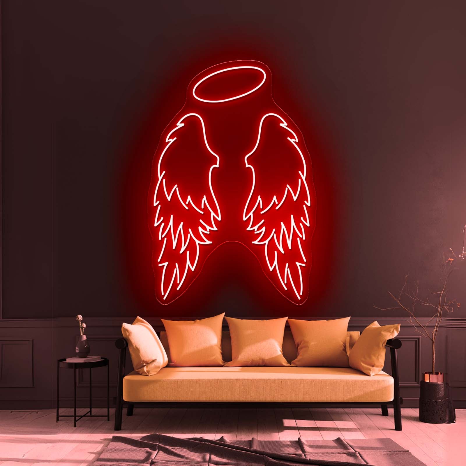 Angel Wings Led Neon Sign - Custom LED neon sign front view