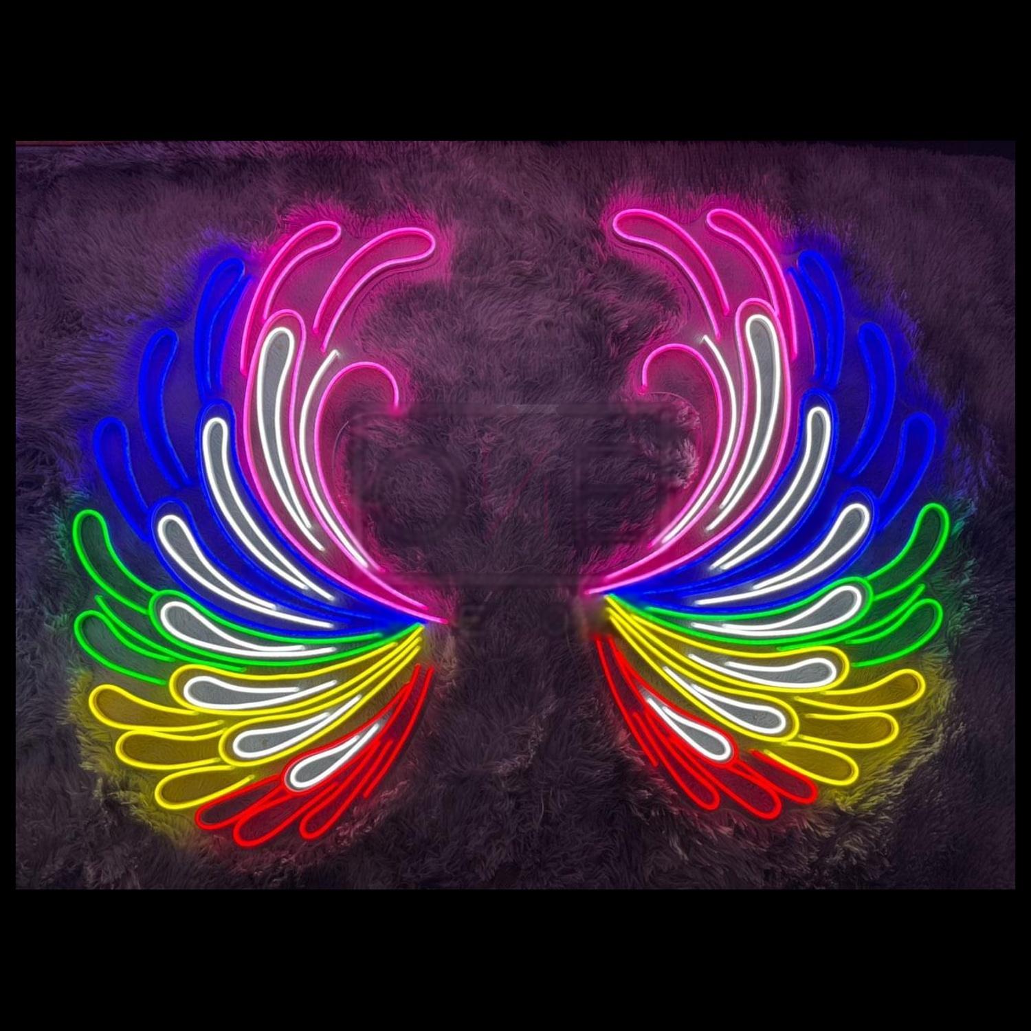 Angel Wings Multi-Color Gradient Led Neon Sign For Artistic Wall Decor | Shineneon