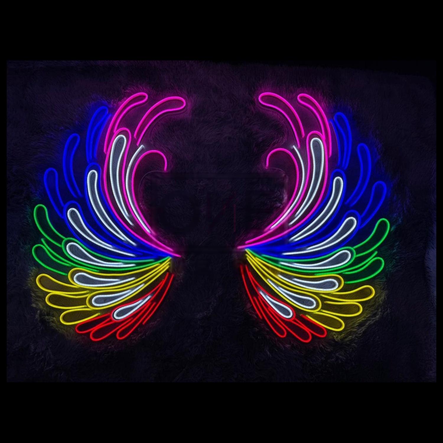 Angel Wings Multi-Color Gradient Led Neon Sign For Artistic Wall Decor | Shineneon