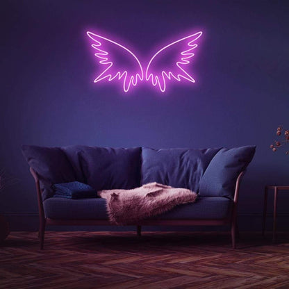 Angel Wings Pink Purple Led Neon Sign For Modern Living Room Decor | Shineneon