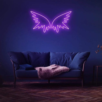 Angel Wings Pink Purple Led Neon Sign For Modern Living Room Decor | Shineneon