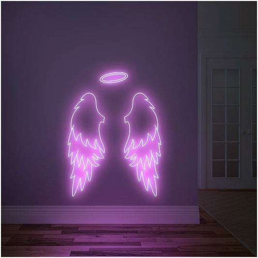 Angel Wings With Halo Led Sign Business Neon Sign