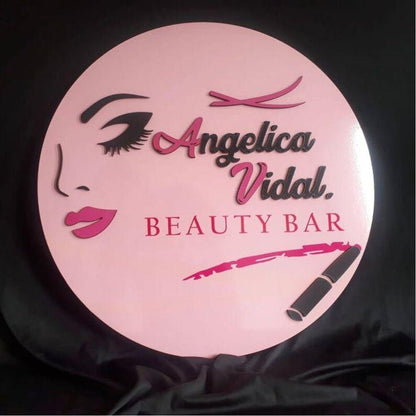 Angelica Vidal Beauty Bar Acrylic Business Logo Sign - Shineneon