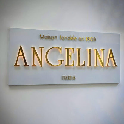Angelina 3D Backlit Letters Aluminum Metal Led Sign - Shineneon