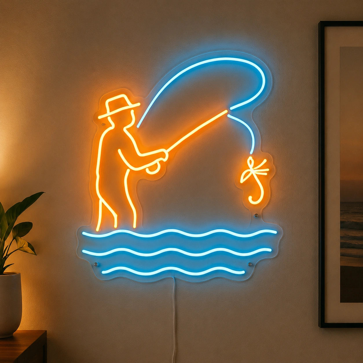 Angler Cast Neon Sign LED Neon Sign high-converting product image