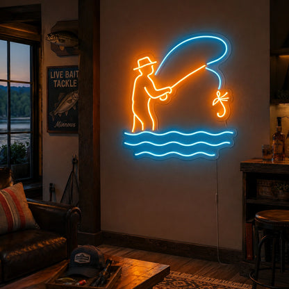 Angler Cast Neon Sign LED Neon Sign real lifestyle scene
