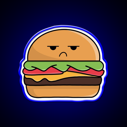 Angry Сheeseburger Fast Food Led Neon Sign For Burger Place Rgb Color
