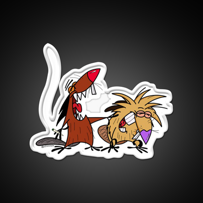 Angry Beavers Weed Cartoon Hemp Inspired Green Leaf Led Neon Sign Rgb Color - LED neon sign view 11