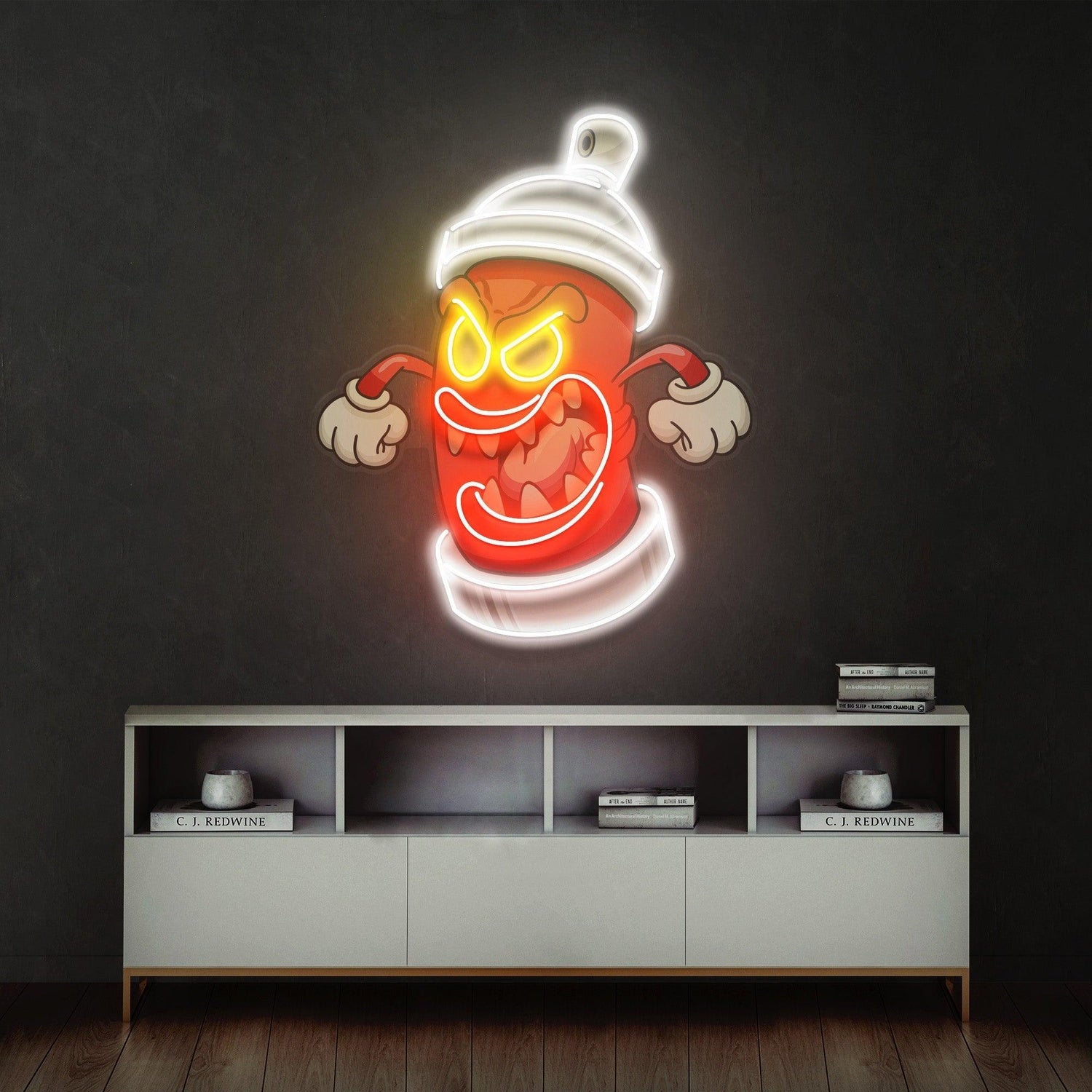 Angry Cartoon Beverage Bottle Uv Printed Led Neon Sign For Home Studio Decor | Shineneon