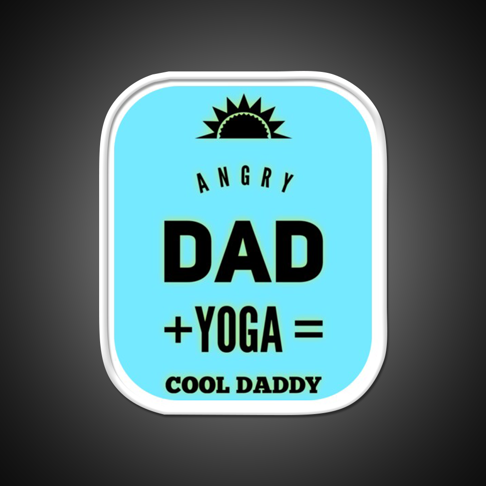 Angry Dad Yoga Cool Daddy Yoga Led Neon Sign For Wellness Space Rgb Color