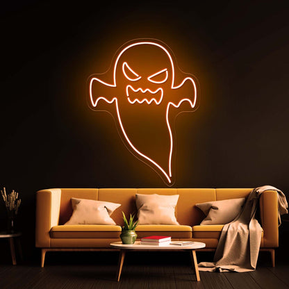 Angry Ghost Happy Halloween Neon Sign - Shineneon