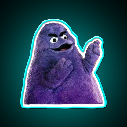 Angry Grimace Mcdonalds Fast Food Led Neon Sign For Burger Place Rgb Color