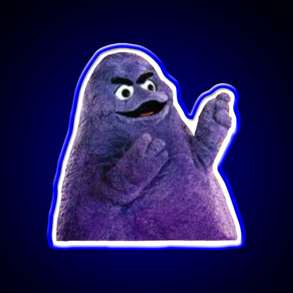 Angry Grimace Mcdonalds Fast Food Led Neon Sign For Burger Place Rgb Color