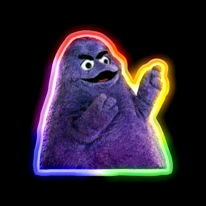 Angry Grimace Mcdonalds Fast Food Led Neon Sign For Burger Place Rgb Color