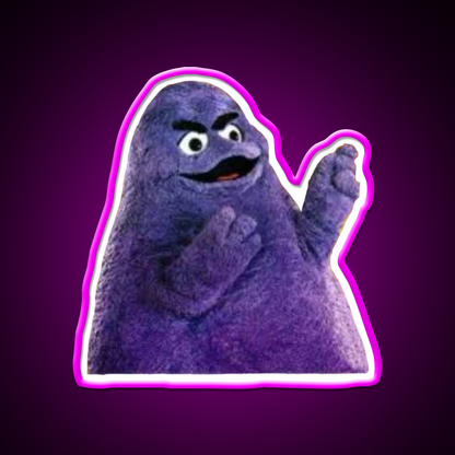 Angry Grimace Mcdonalds Fast Food Led Neon Sign For Burger Place Rgb Color