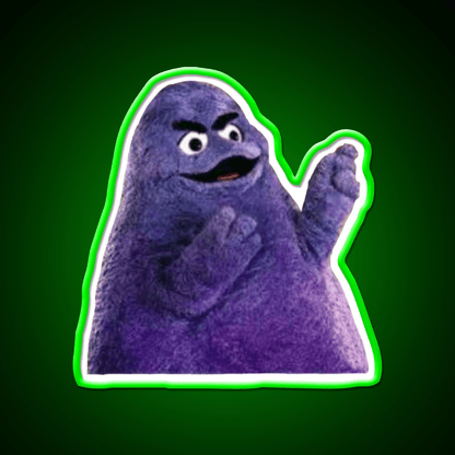 Angry Grimace Mcdonalds Fast Food Led Neon Sign For Burger Place Rgb Color - Shineneon