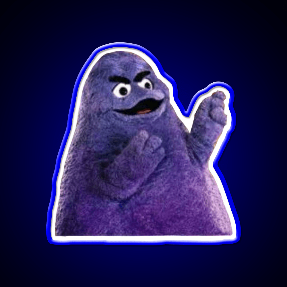 Angry Grimace Mcdonalds Fast Food Led Neon Sign For Burger Place Rgb Color - Shineneon