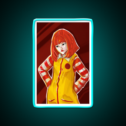 Angry Little Clown Fast Food Led Neon Sign For Burger Place Rgb Color