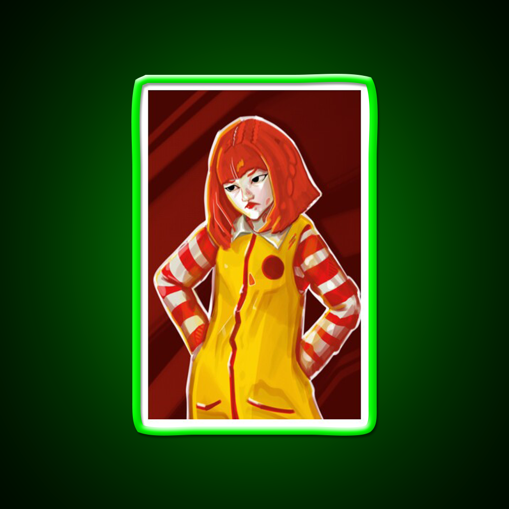 Angry Little Clown Fast Food Led Neon Sign For Burger Place Rgb Color