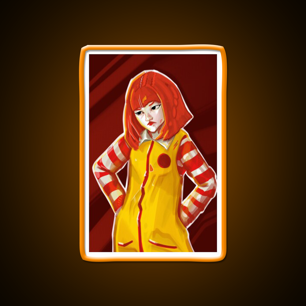 Angry Little Clown Fast Food Led Neon Sign For Burger Place Rgb Color