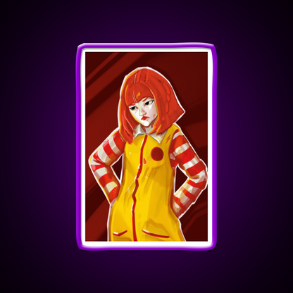 Angry Little Clown Fast Food Led Neon Sign For Burger Place Rgb Color