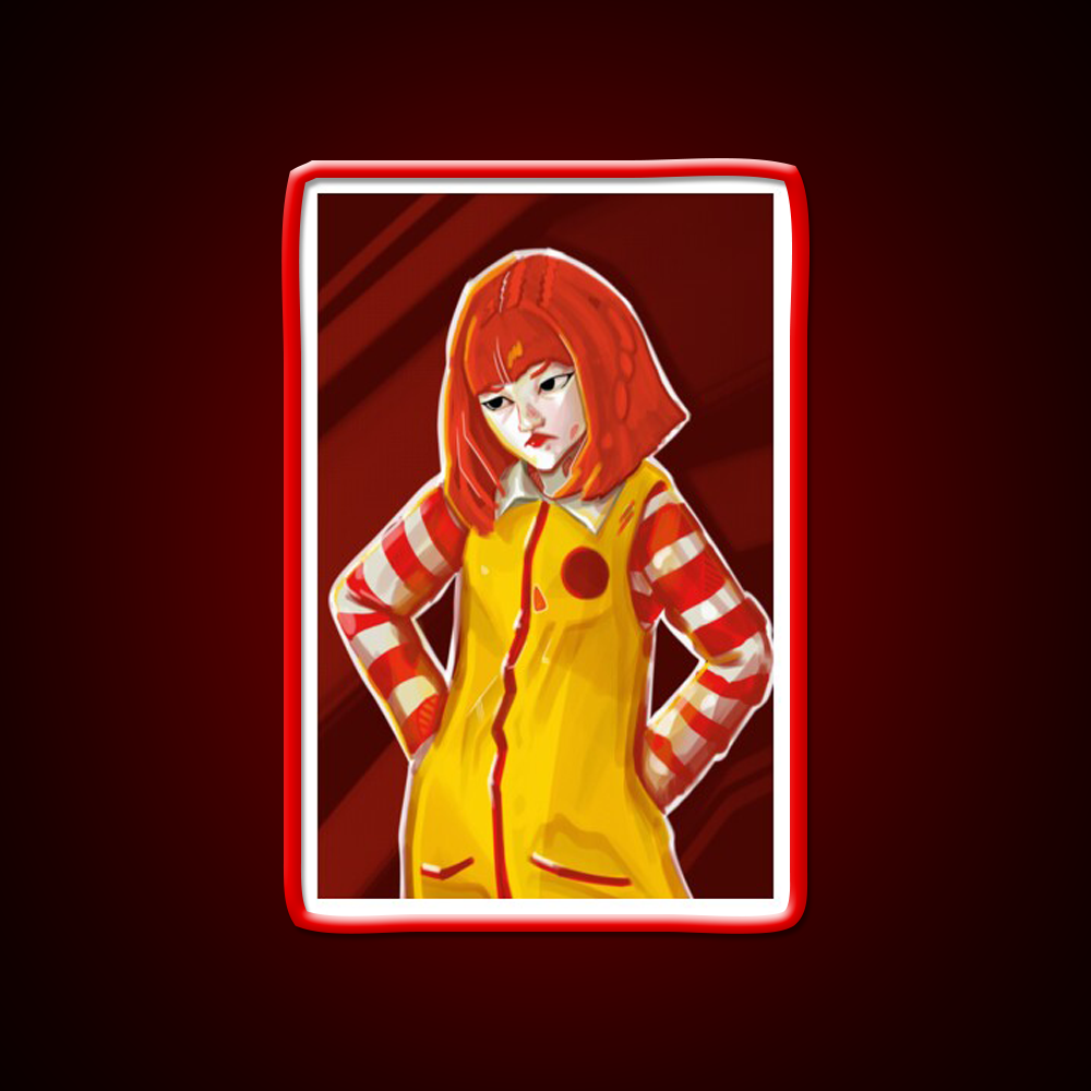 Angry Little Clown Fast Food Led Neon Sign For Burger Place Rgb Color