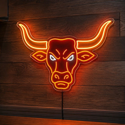 Angry Longhorn Head Neon Sign LED Neon Sign high-converting product image